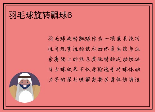 羽毛球旋转飘球6
